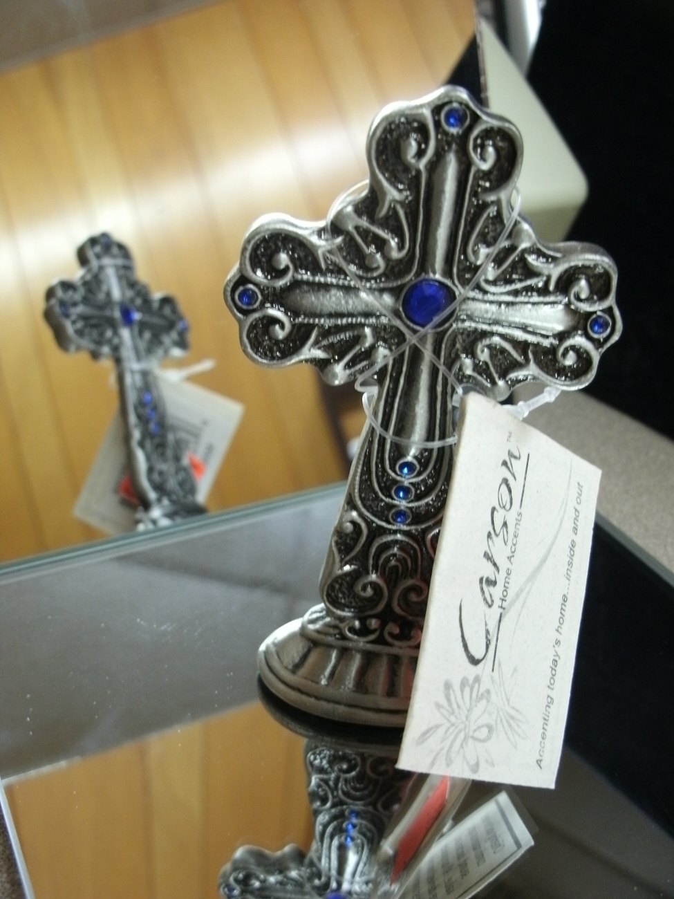 Blue Crystal Rhinestone CROSS by Carson Home Accents NEW Crucifixes