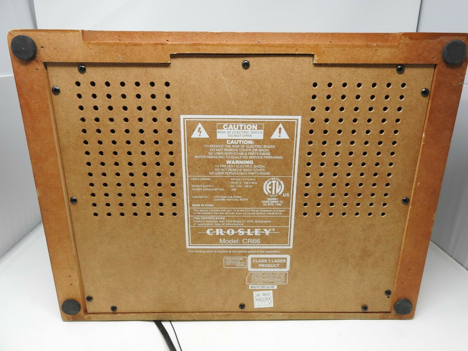 Crosley Rochester 5in1 Entertainment Record Player AM/FM Radio (Model