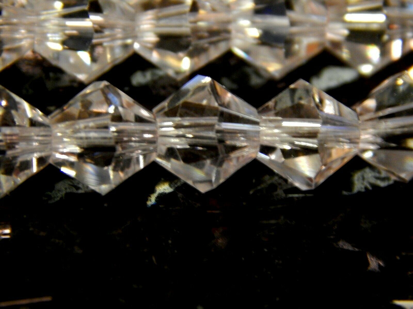 AB Bicone CRYSTAL BEAD STRANDS-CLEAR 1//2 Silver COAT-4 6 /& 8mm-Rondelle