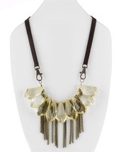 Adia Kibur Colorado Lucite &amp; Leather Chunky Statement Necklace NEW MSRP ... - $44.99