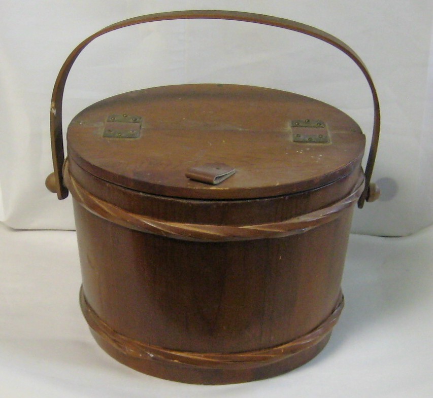 Vintage Wood Sewing Bucket By Enesco Baskets & Boxes