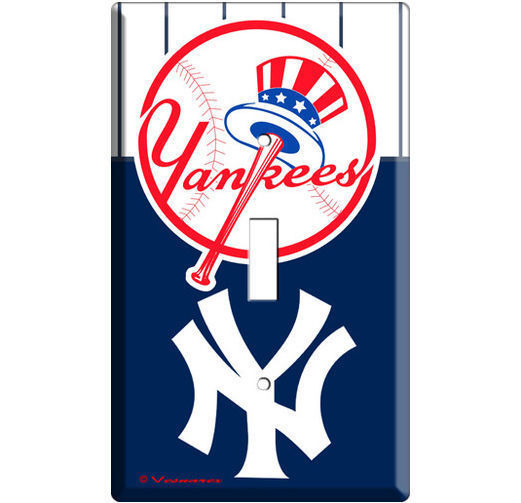 BASEBALL MLB NEW YORK YANKEES SINGLE LIGHT SWITCH PLATE GAME TV ROOM DECORATION