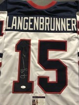 Autographed/Signed Jamie Langenbrunner Team Usa Olympics Hockey Jersey Jsa Coa - $124.99