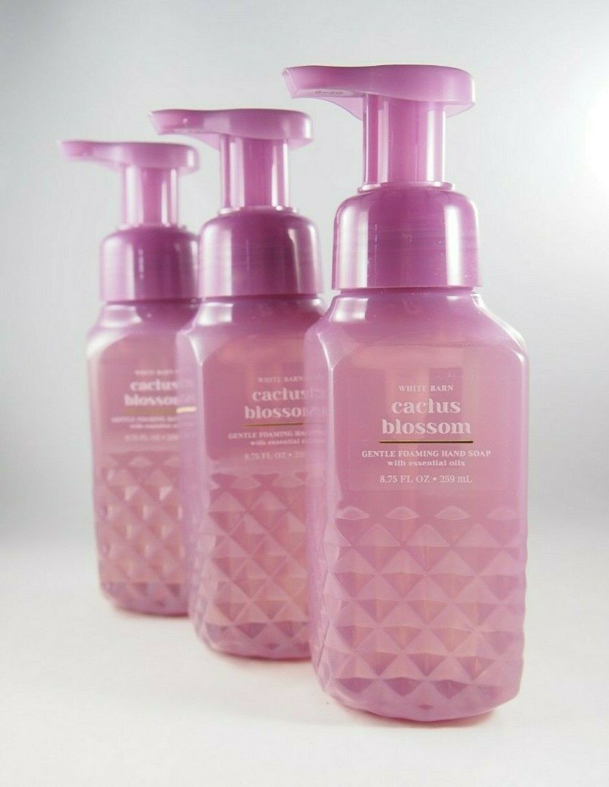 (3) Bath & Body Works Purple Cactus Blossom Gentle Foaming Hand Soap 8.75oz