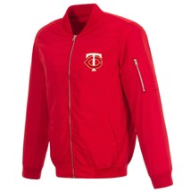 MLB Minnesota Twins Lightweight Nylon Bomber  Jacket Embroidered Logo Red - $119.99