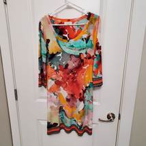 Calvin Klein Tunic Dress, size S, Multi-Colored Colorful Abstract Floral Design
