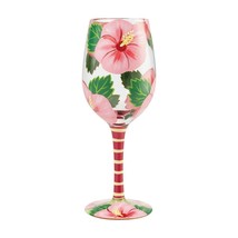 Lolita Hibiscus Dreams Wine Glass 9" High 15 oz Gift Boxed Collectible #6007474 - $39.10