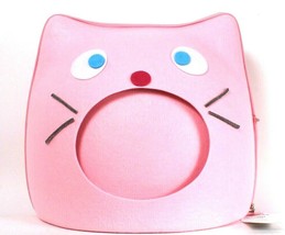 FurHaven Pet Products Kitty Face Light Pink Felt Cubby 15.25" X 14.25" X 13.5"