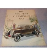 Original Full New Ford V-8 Cylinder Car Auto Brochure ca 1932 No Reprint - $24.95