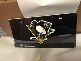 NHL Pittsburgh Penguins Logo Laser License Plate Tag - Black - $29.39