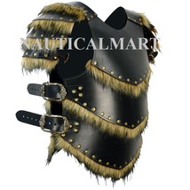  NauticalMart Leather Armor W/Pauldrons Warriors Barbarian Cosplay Black Armor