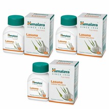 3 Packs X Himalaya Herbals Lasuna Pure Garlic 60 Tablets, Free Ship - $32.16