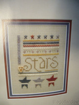 Heart in Hand Stars Sampler Cross Stitch Kit Started Used image 2