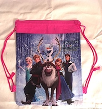Frozen Elsa Anna Olaf Drawstring Backpack Sling Tote  New! More Characters Too - $6.25