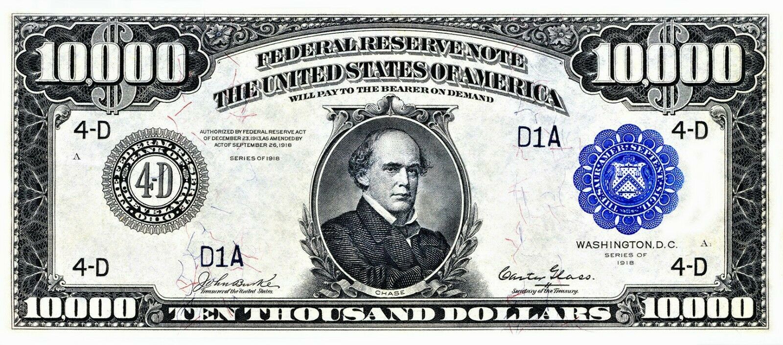 us-10-000-dollar-bill-series-1918-large-size-with-blue-seal-federal-reserve-notes