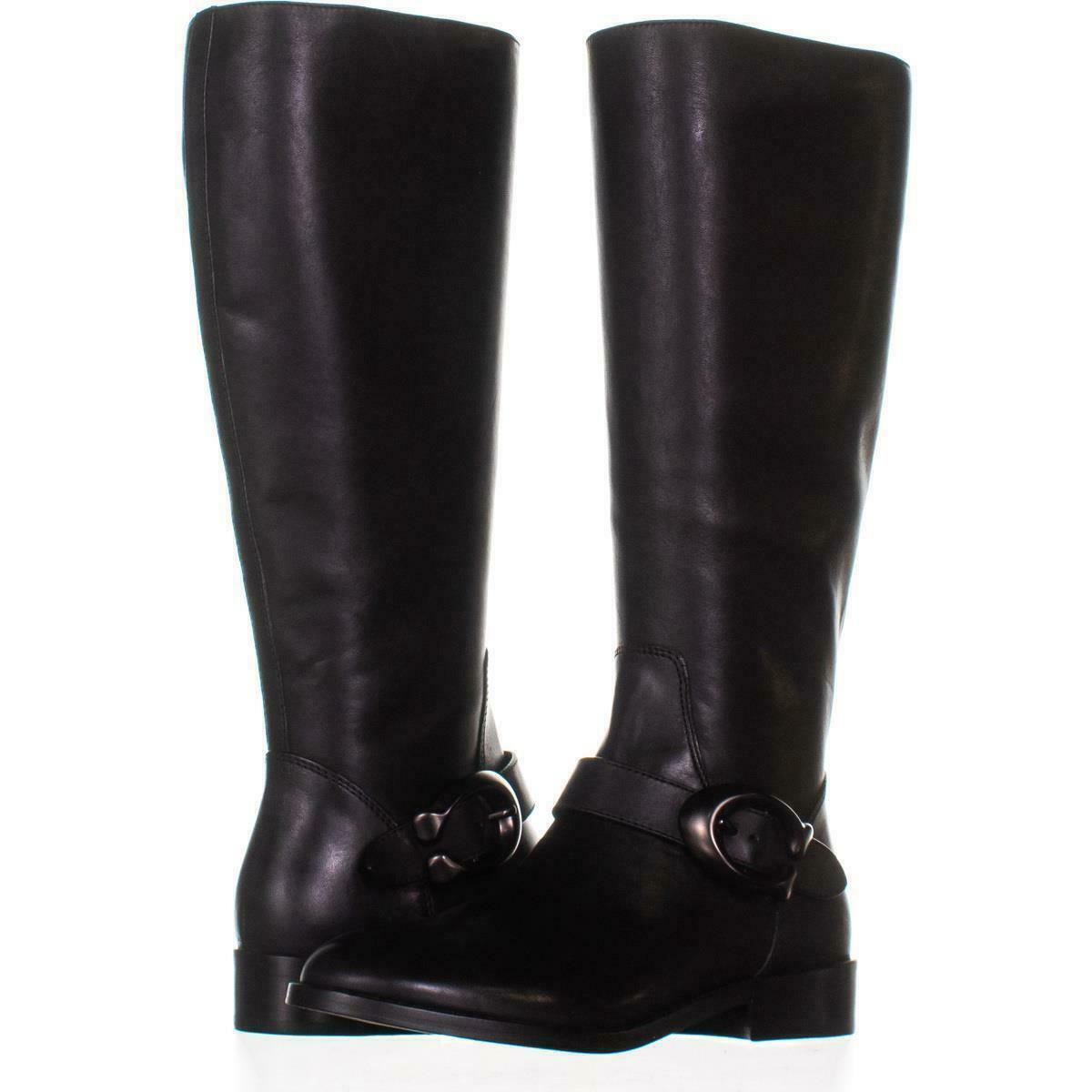 Coach Brynn Buckle Riding Boots 289, Black Leather, 6 US - Boots