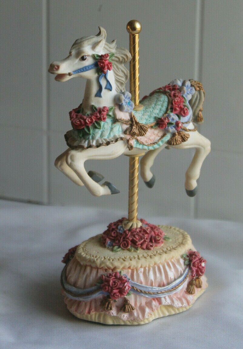 Vintage Music Box Carousel Horse Heritage House Melodies County Fair ...