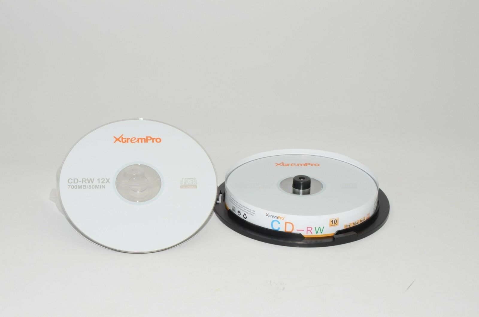 Blank CD CDRW 12X 700MB 80 Min Recordable CD 10 Pack Storage Media in