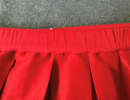 A-line Pleated Taffeta Skirt Ruffle Plus Size Pleated Skirt -Emerald Green, Red image 7