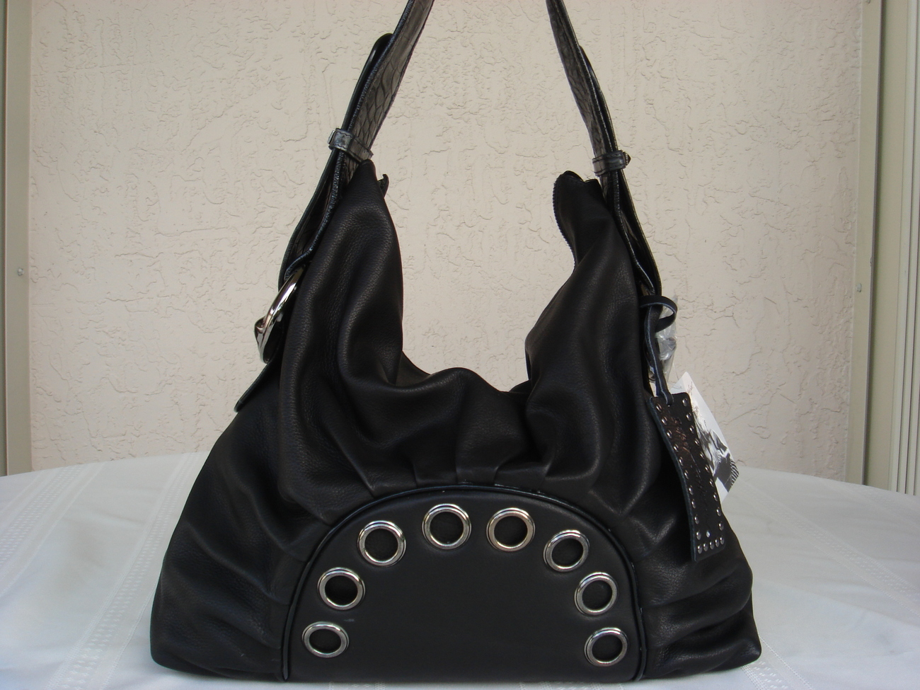 Primary image for  Betsey Johnson Black Leather Rockin Croc 
