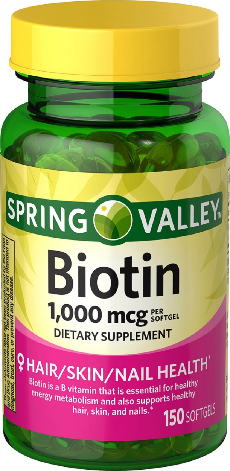 Spring Valley Biotin Softgels 1000mcg 150 Count Exp 10/2022 Dietary