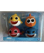 WowWee Pinkfong BABY SHARK-Bath Squirt Tub Pool Toys 4 Pack PVC NEW 3” Long - £12.57 GBP