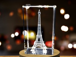 LED Base included | Eiffel Tower 3D Engraved Crystal Keepsake Souvenir - $40.49 - $323.99