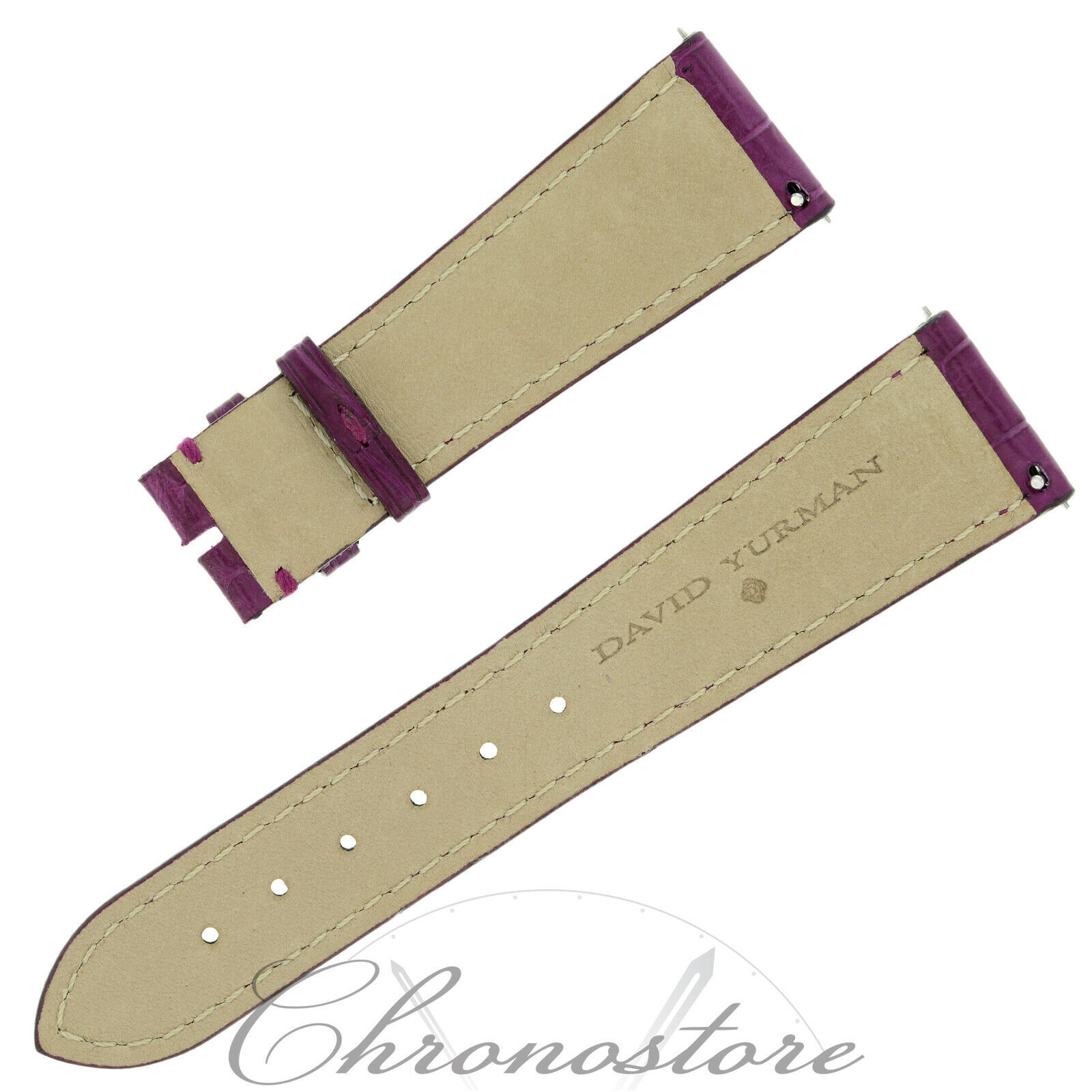David Yurman 20 16 mm Purple Alligator Leather Men's Watch Band