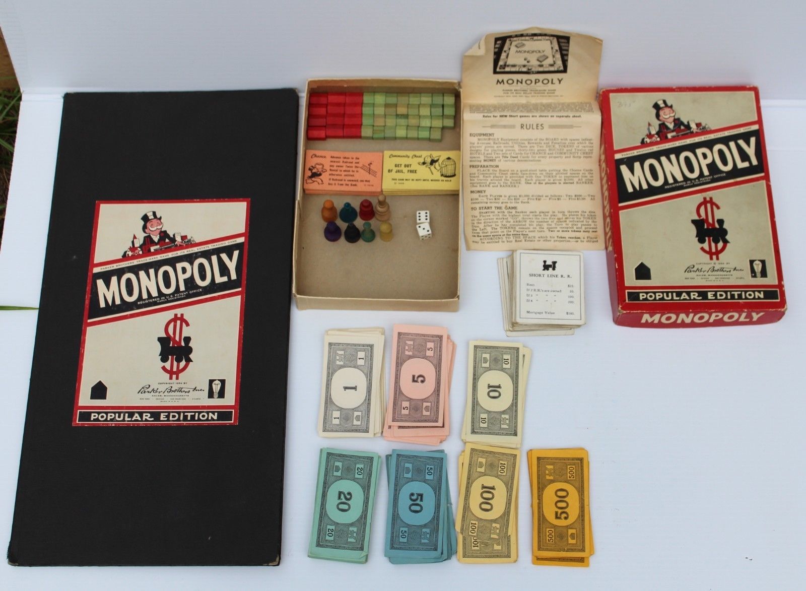 1954 Monopoly Red Box Popular Edition Wood and 50 similar items