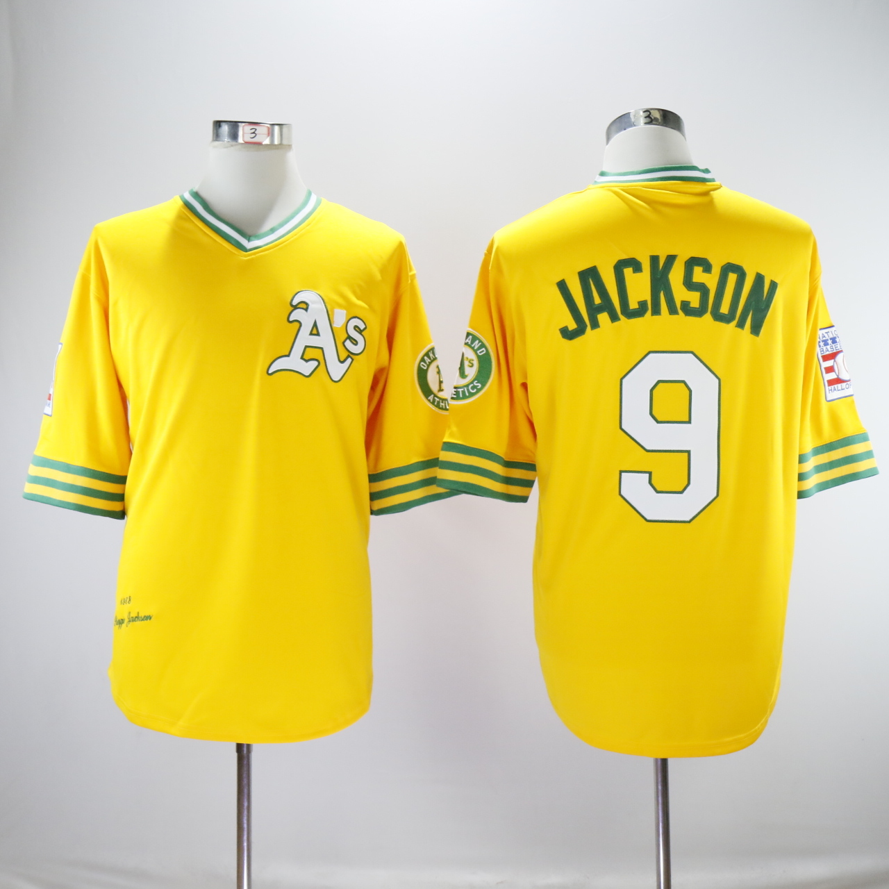 Men's Oakland Athletics Reggie Jackson Yellow Throwback Jerseys Other