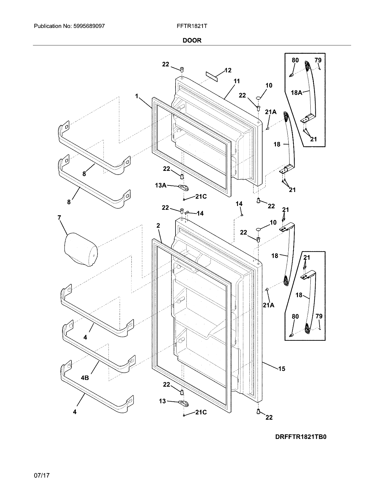 Sears / Kenmore Refrigerator Freezer Door Shelf Rail (240534801