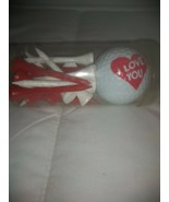 Golf ball and tees gift set Love You heart logo red/white tees HTC Golf ... - $10.39
