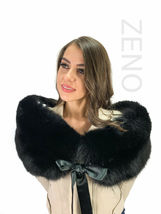 Fox Fur Shawl 47' (120cm) + Tails as Writbands / Headband and Additional Ribbon image 10