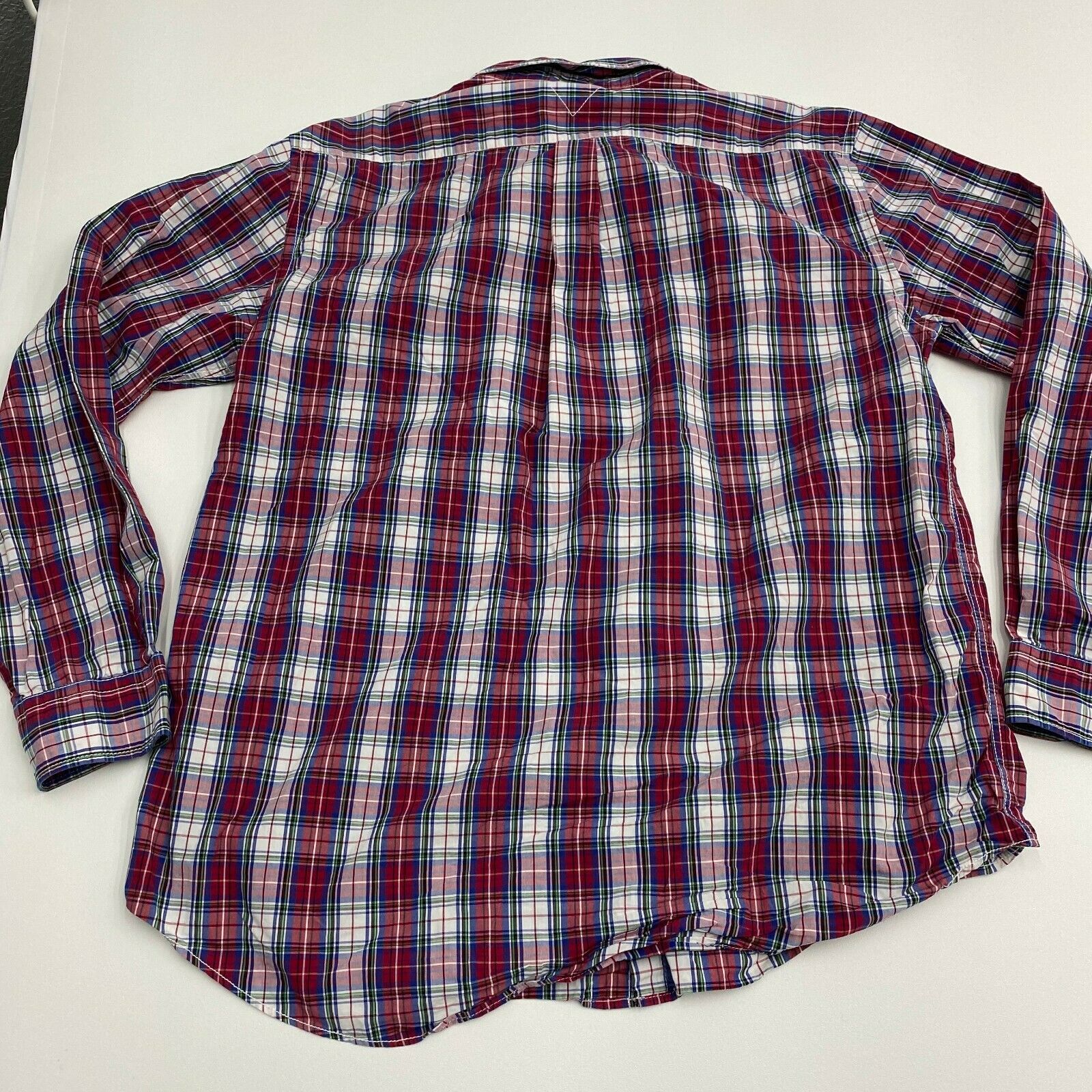 Tommy Hilfiger Button Up Shirt Mens XL Red Plaid Long Sleeve Casual - Casual Shirts