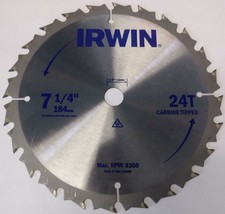 Irwin HB7-1/4 7-1/4&quot; x 24T Carbide Tipped Circular Saw Blade New Zealand - $3.22