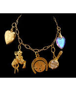 Vintage 12kt gold filled Bracelet - large neptune poseidon spinning char... - $155.00
