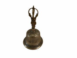 Vintage Antique Brass Ornate Hand Dinner Bell image 5