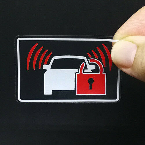 4 Car Alarm DECALS | Inside or Outside Glass | Security System Window STICKERS