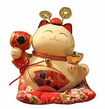 Black Temptation 6 inches Japanese Lucky Cat Ceramic Maneki Neko Piggy B... - $38.47