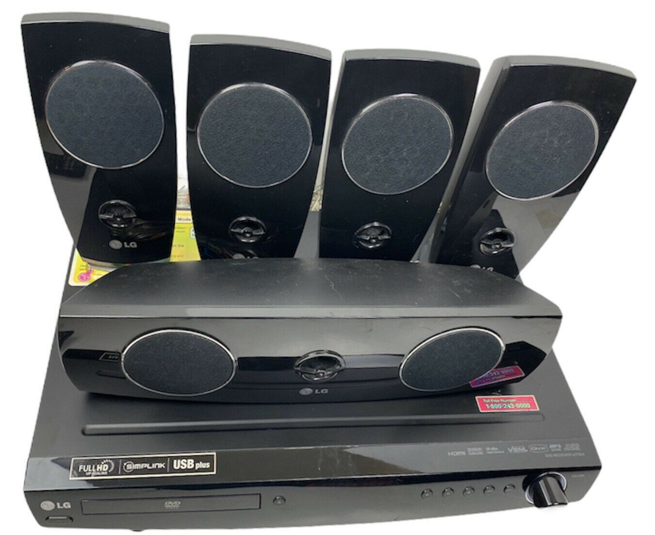 LG LHT854 DVD/CD 5.1 Home Theater System Receiver HDMI HD Remote Tested Bundle Receivers