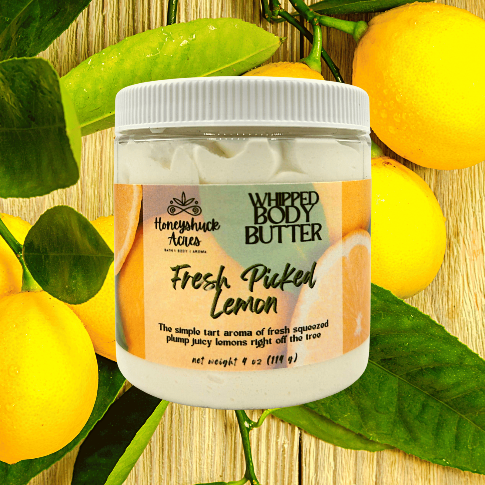 Whipped Body Butter | Fresh Picked Lemon | 8 oz Jar | Vegan | Shea + Cocoa - $22.99