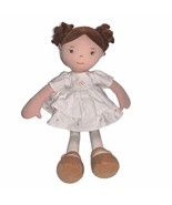 Home Goods Bonikka Doll 17&quot; Plush Brown Hair Eyes Linen Dress Stuffed Cl... - $32.66