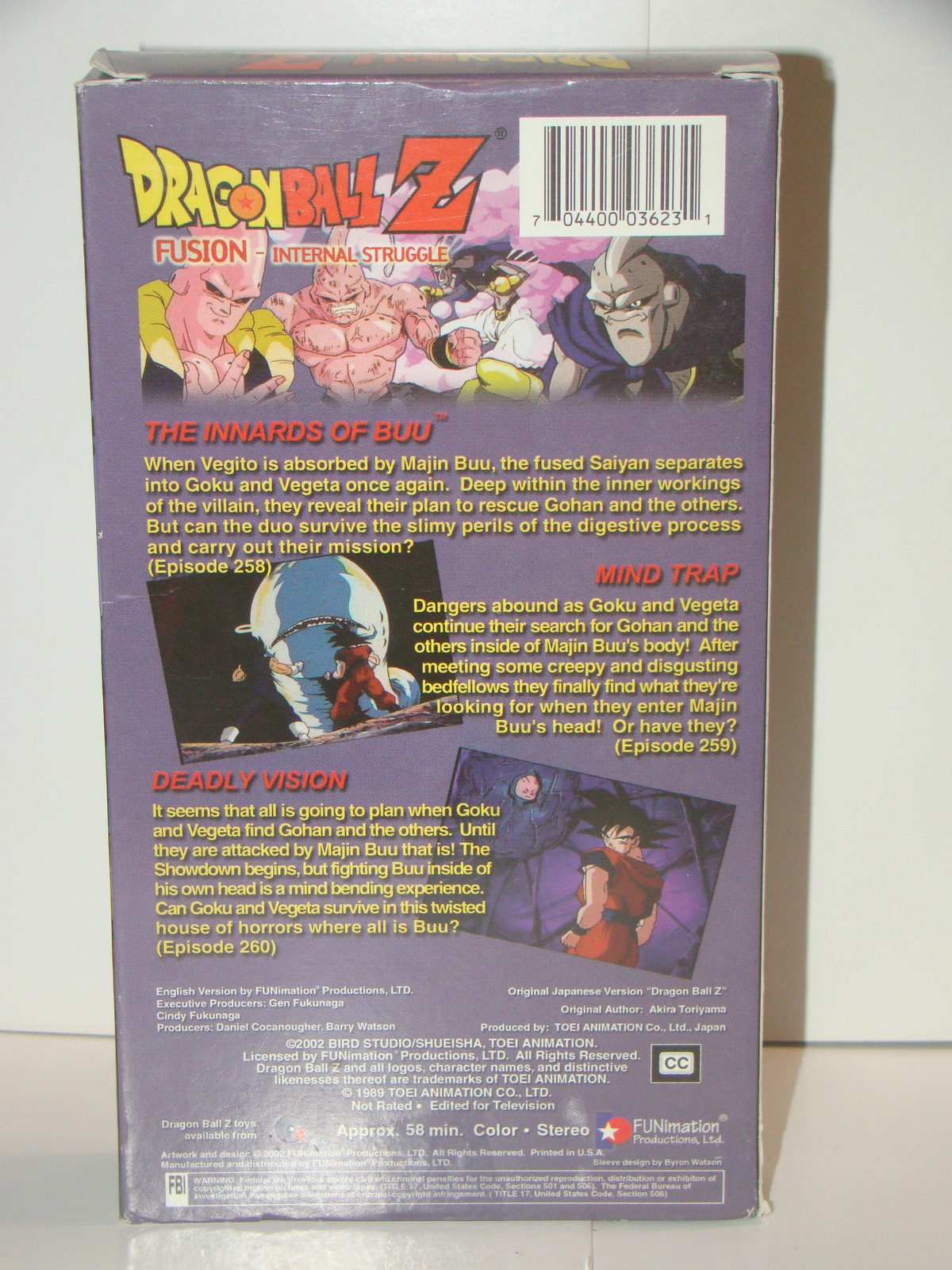 DRAGON BALL Z - FUSION - INTERNAL STRUGGLE (VHS) - VHS Tapes