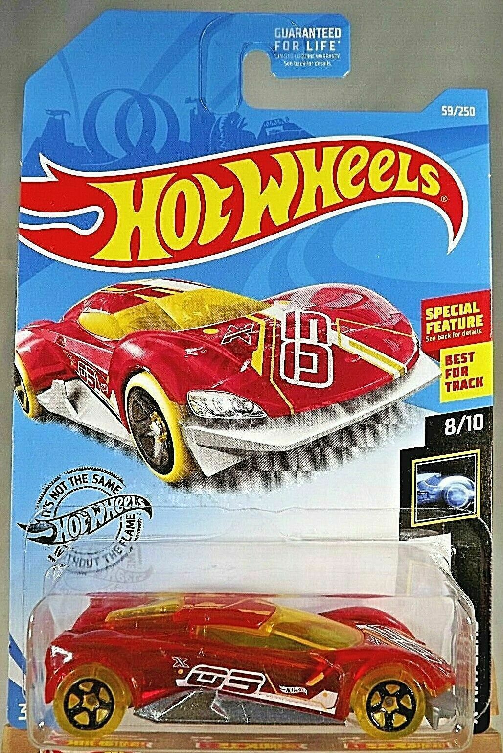 2019 Hot Wheels #59 X-Raycers 8/10 CRESCENDO Trans Red w/Yellow Wheels ...