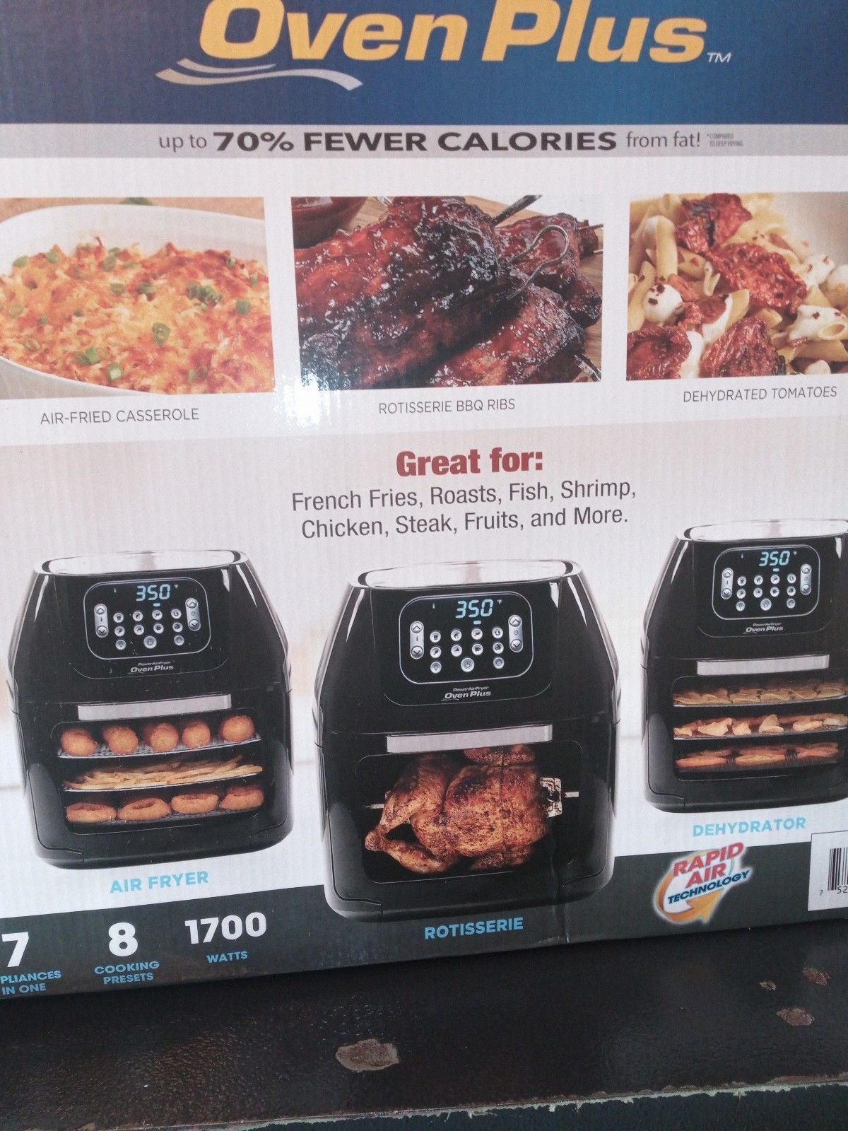 Power Air Fryer Oven Plus- 7 in 1 Cooking Features with Professional