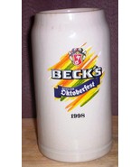 COLLECTIBLE GERMAN BREWERIANA- BECK&#39;S OKTOBERFEST 1998 ONE LITER STONEWA... - $19.95