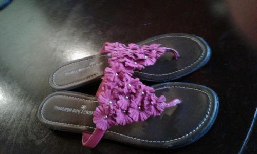 montego bay club flower flip flops