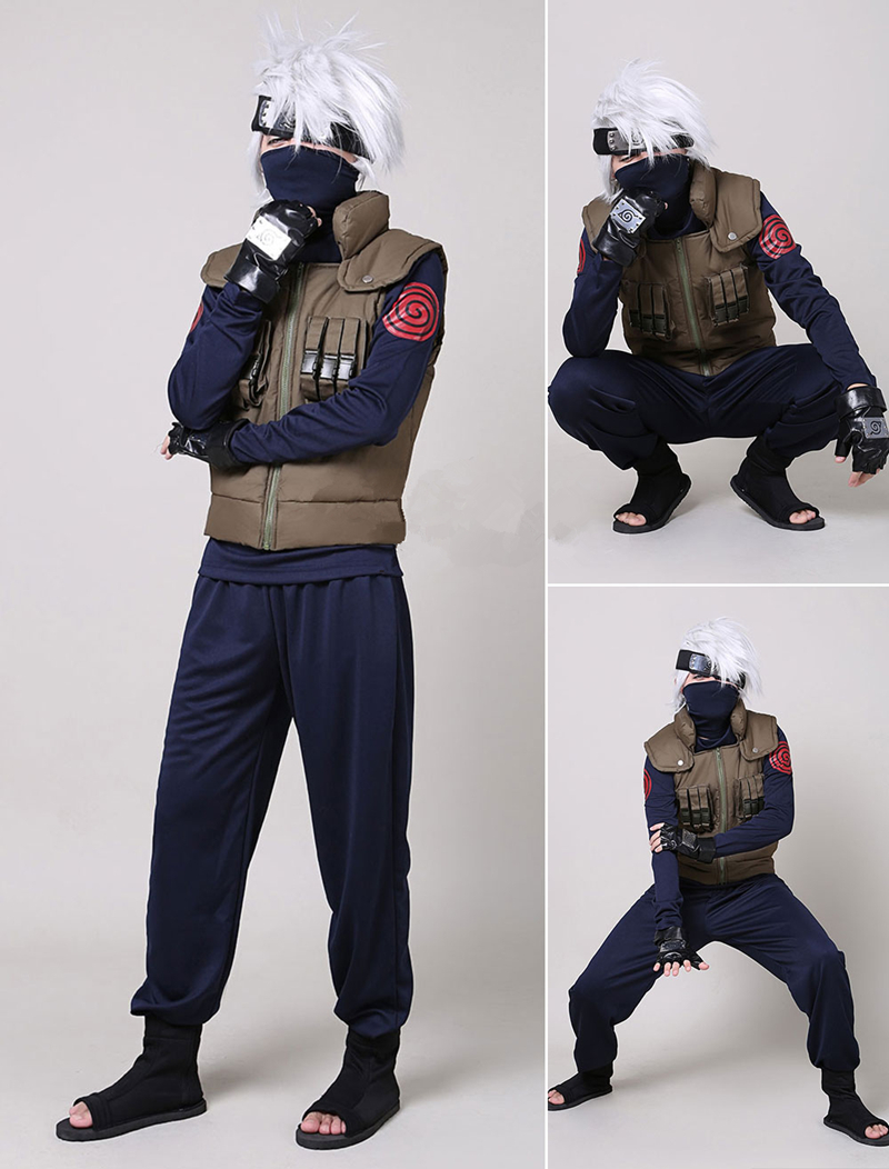 Naruto Hatake Kakashi Halloween Cosplay Costume Unisex 