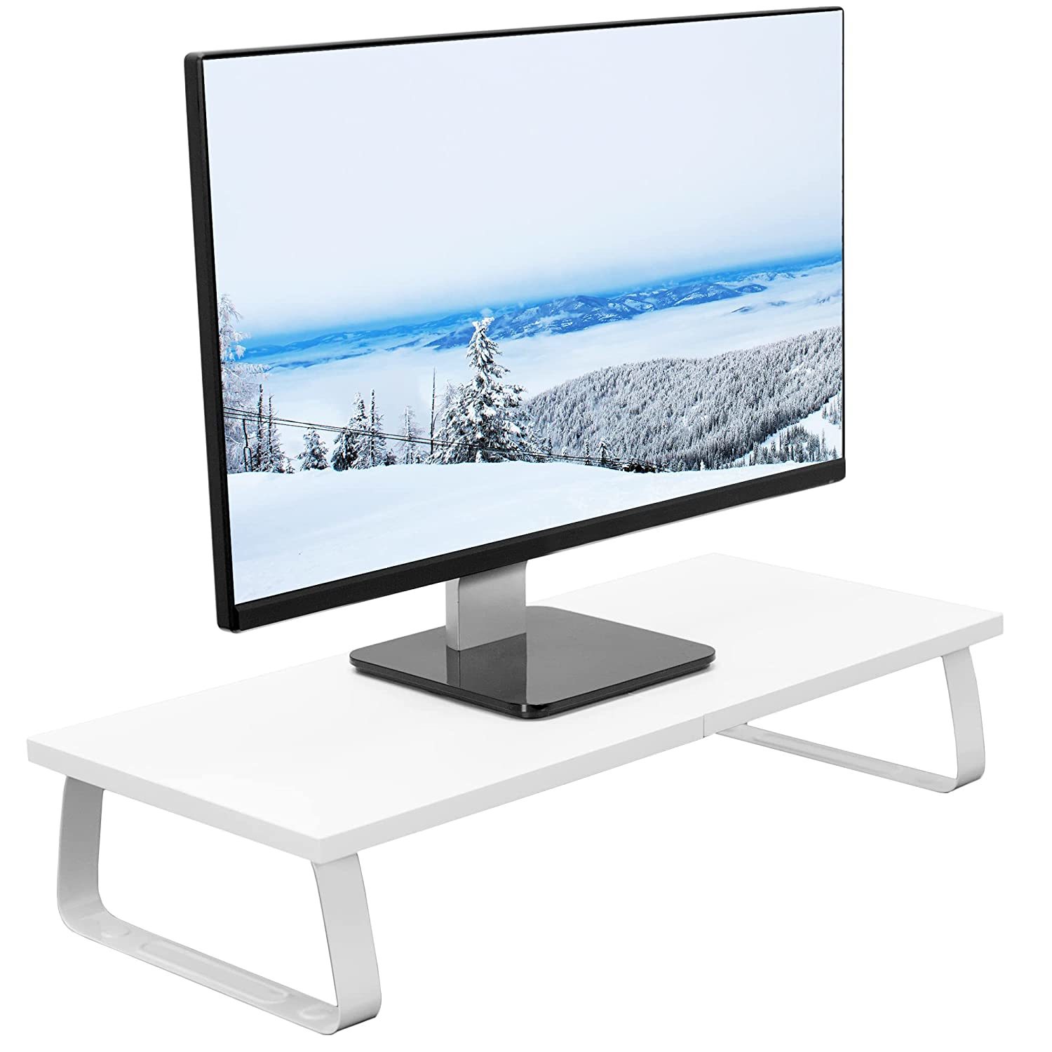 VIVO 24 inch Monitor Stand, Wood & Steel Desktop Riser, Screen