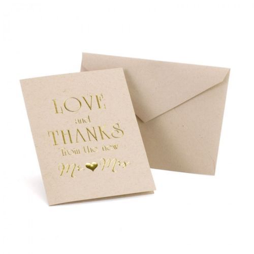 Love and Thanks Wedding Thank You Cards with Envelopes Set of 50 Thankyou Notes